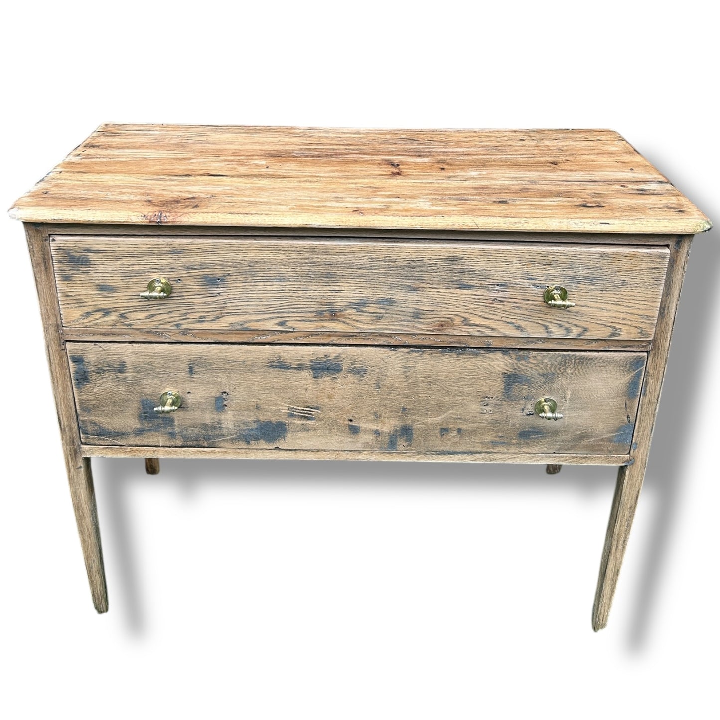 1930s French Pine Chest of Drawers – Distressed & Stripped Antique Commode | Rustic Farmhouse Storage