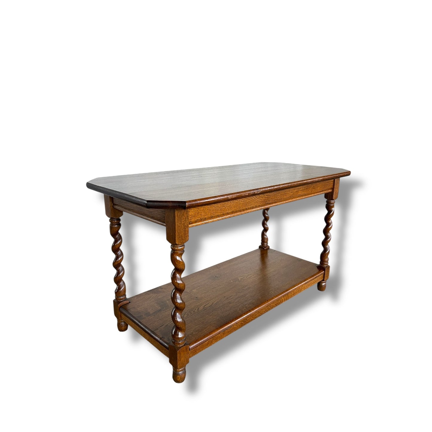 Vintage Oak Barley Twist Coffee Table – Antique English Charm with Rustic Character