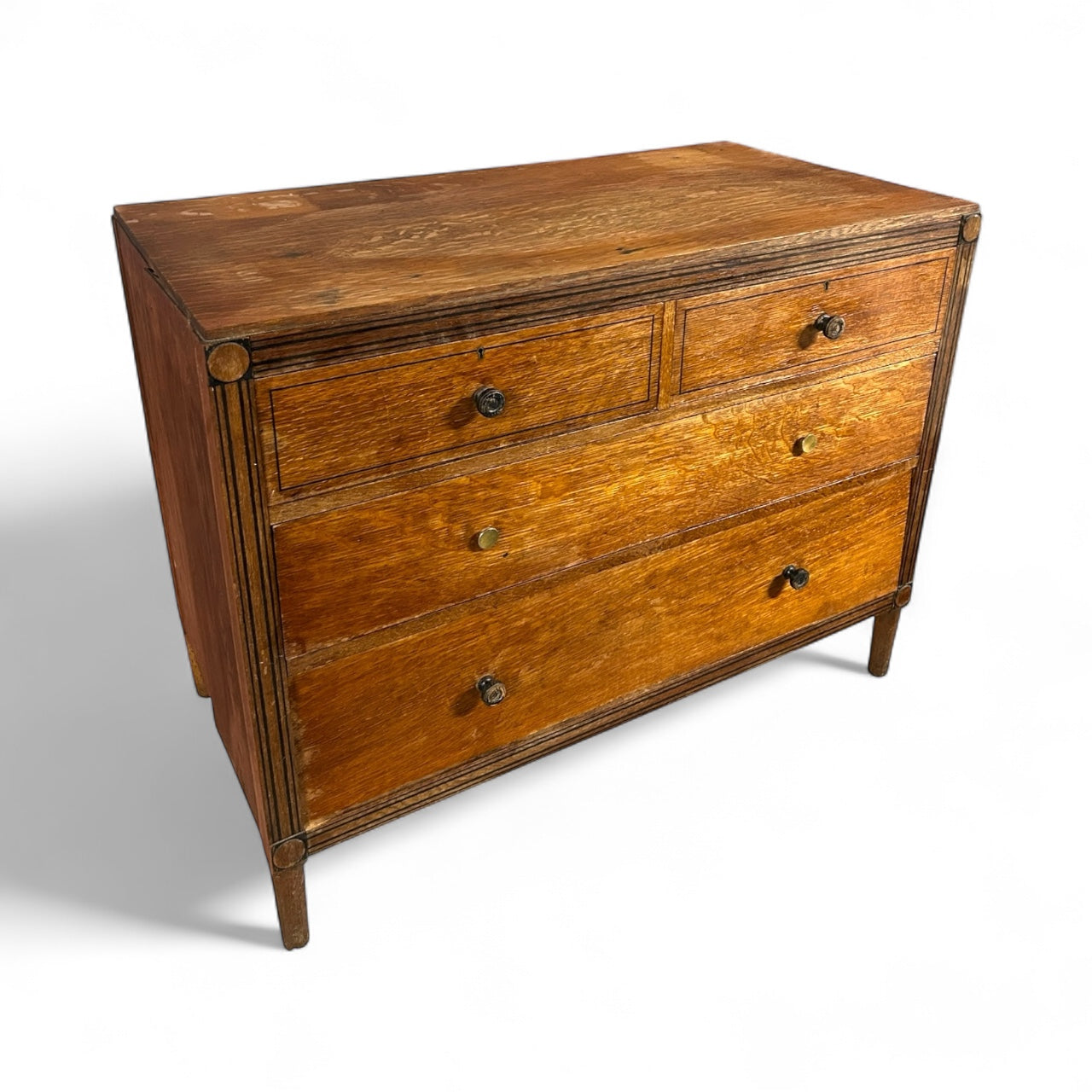 Art Deco Chest of Drawers – Vintage Tallboy Dresser Oak Wood