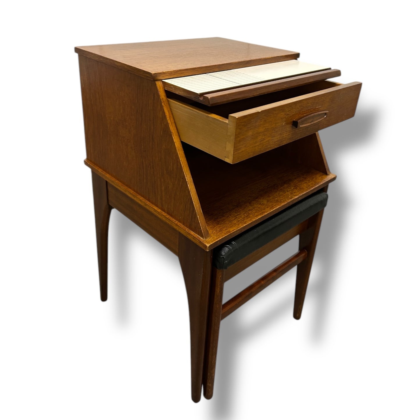 Mid Century Teak Chippy Heath Telephone Table