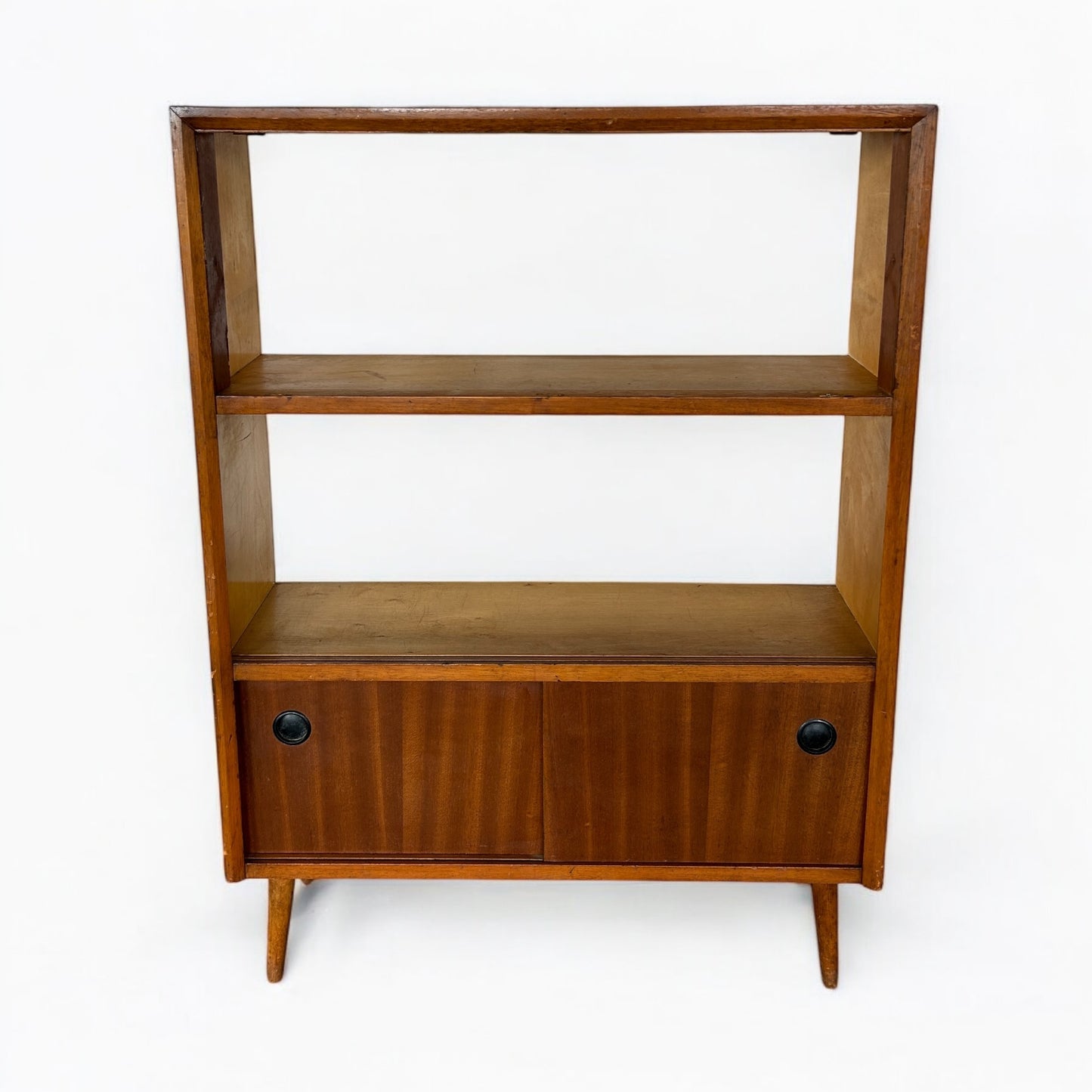Mid Century Teak Wood Bookcase Cabinet