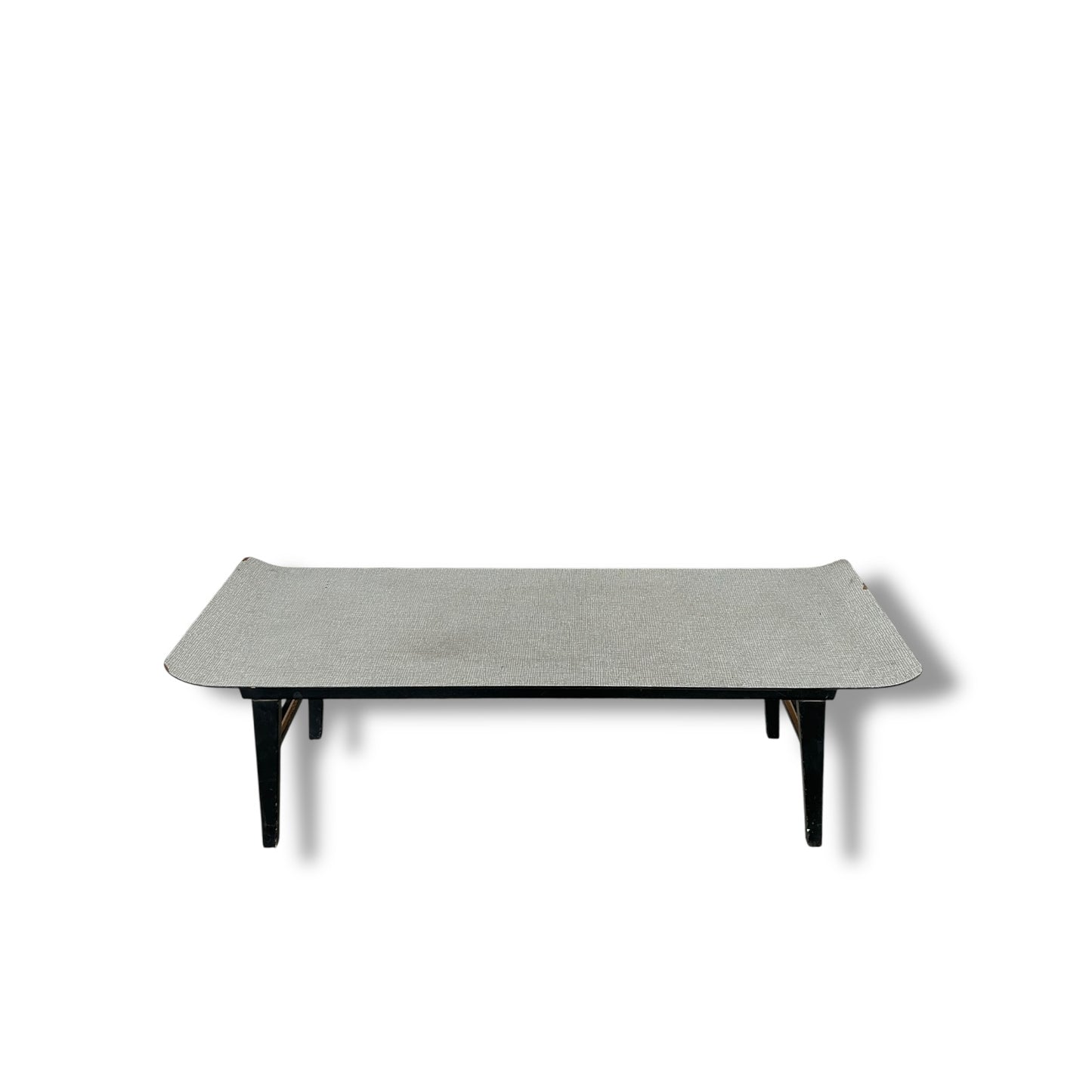 Mid Century Modern White Formica Surfboard Pagoda Coffee Table