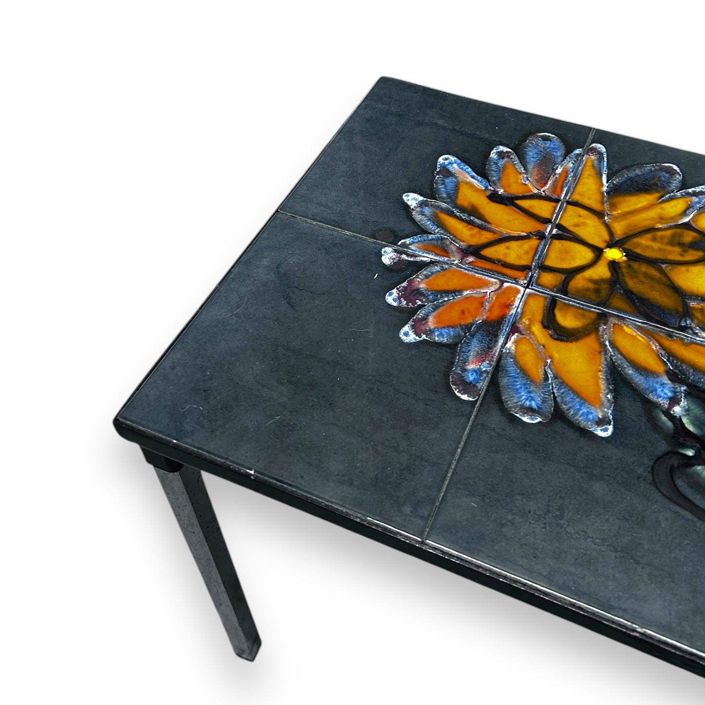 Mid century adri tile and chrome side table