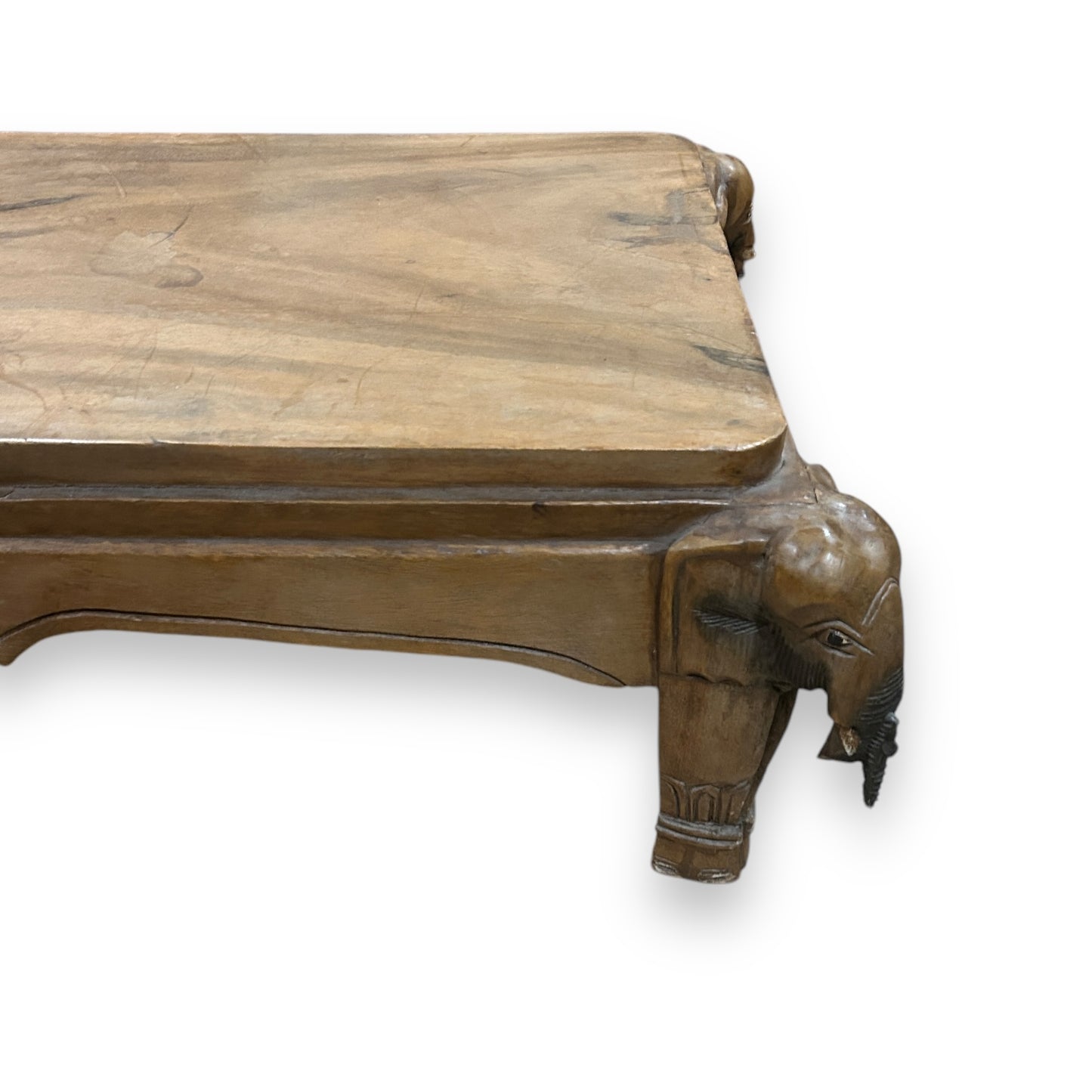 vintage 1970s oak wood elephant coffee table