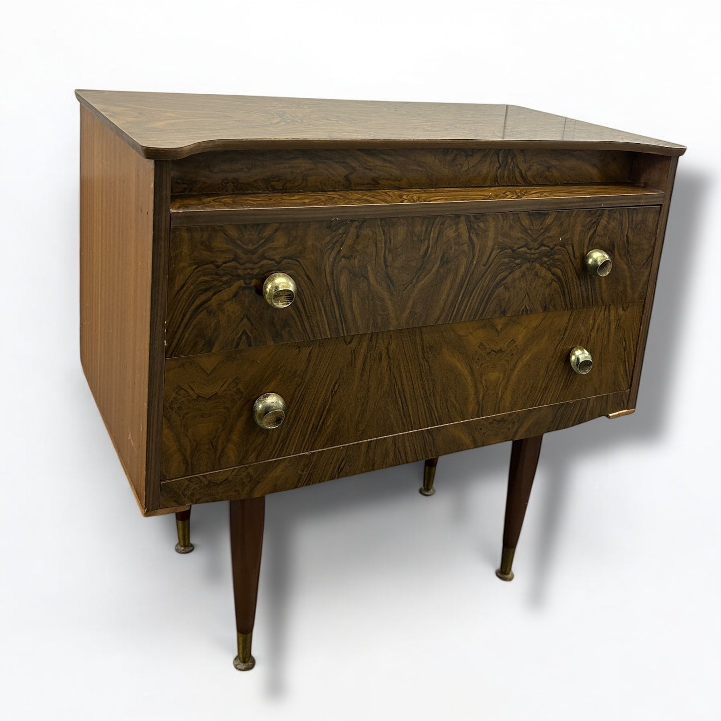 Mid Century Formica Chest of Drawers Bedside Table