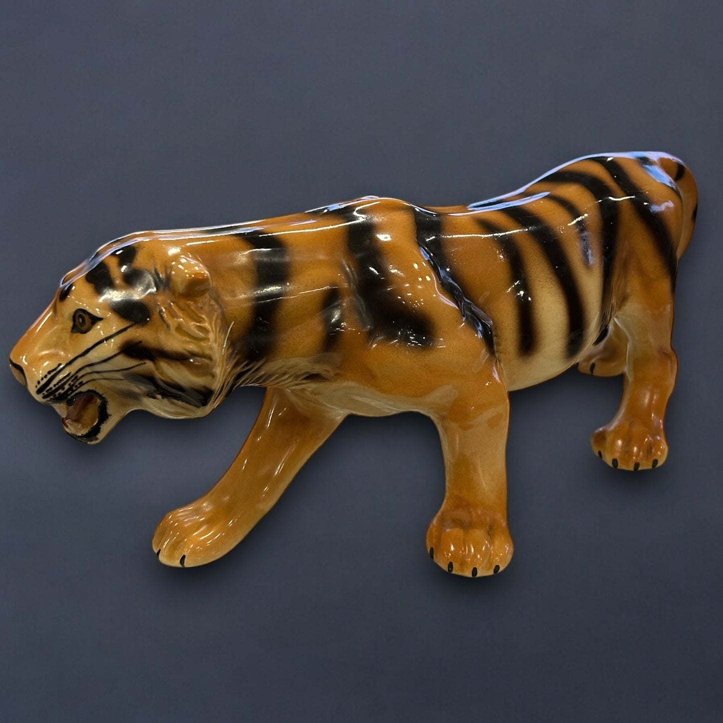 Mid Century West German Porcelain Bengal Tiger