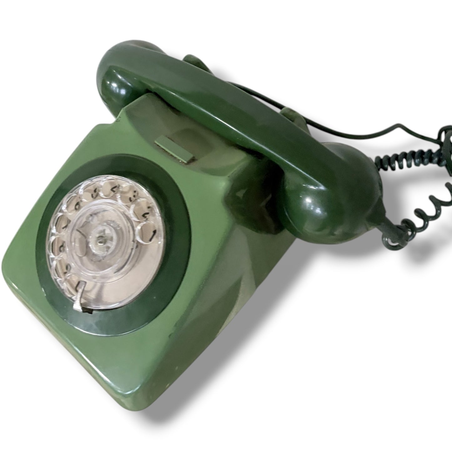 Vintage Rotary Telephone - Retro Phone Prop | Mid Century Green Dial Decor