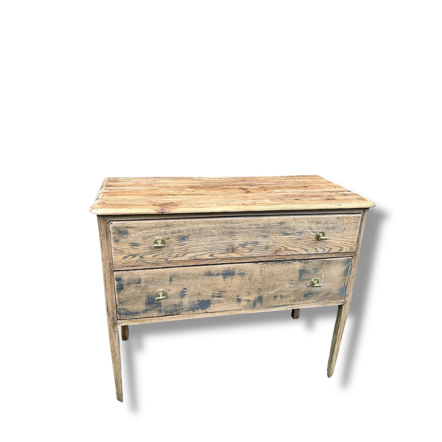 1930s French Pine Chest of Drawers – Distressed & Stripped Antique Commode | Rustic Farmhouse Storage