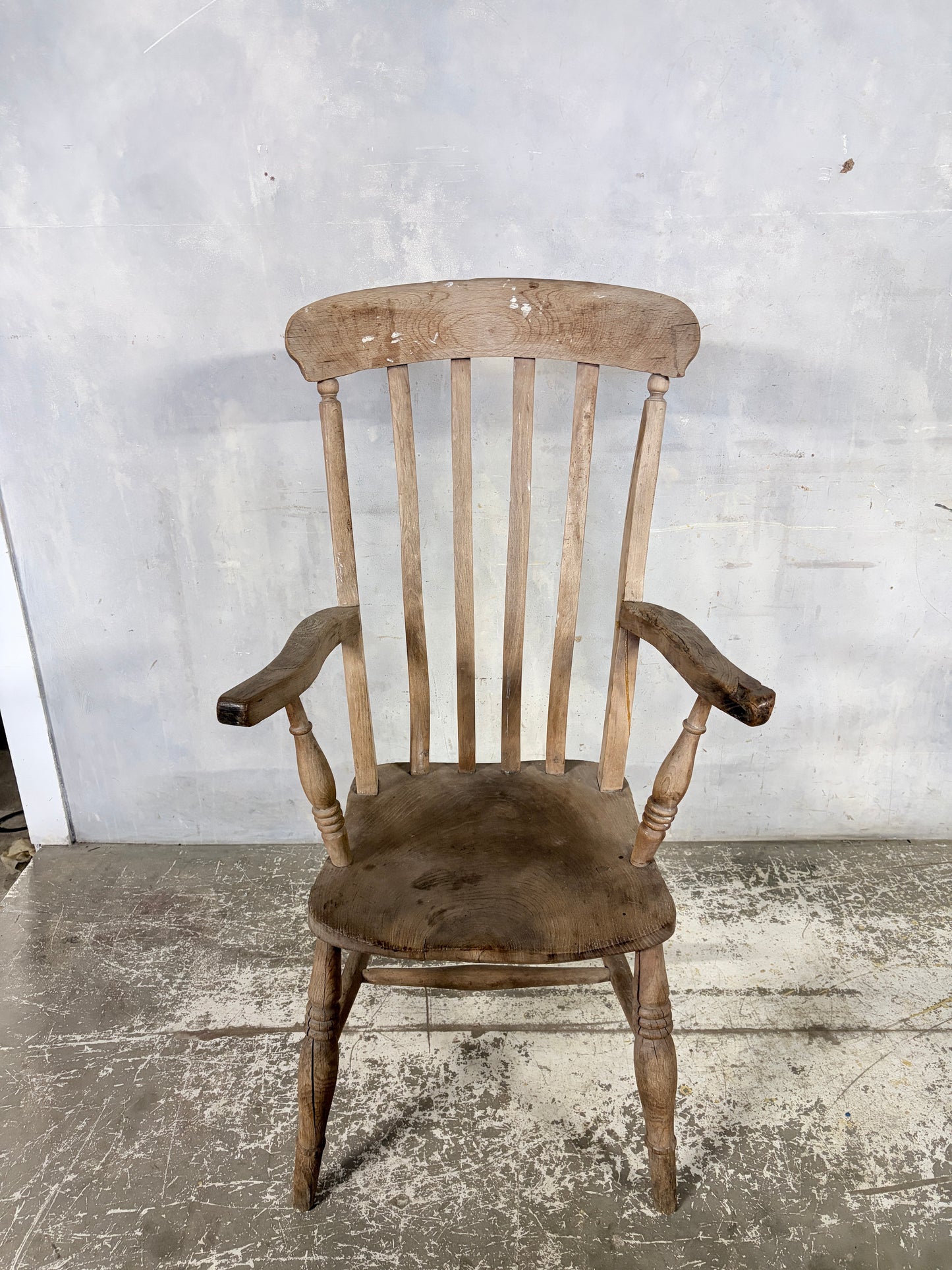 Antique Pine & Elm Farmhouse Armchair