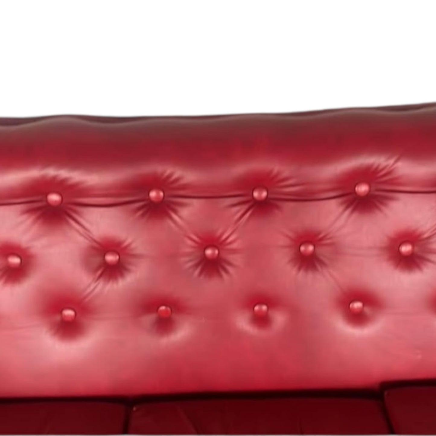 Mid Century Modern Red Vinyl Three Piece Leatherette Sofa