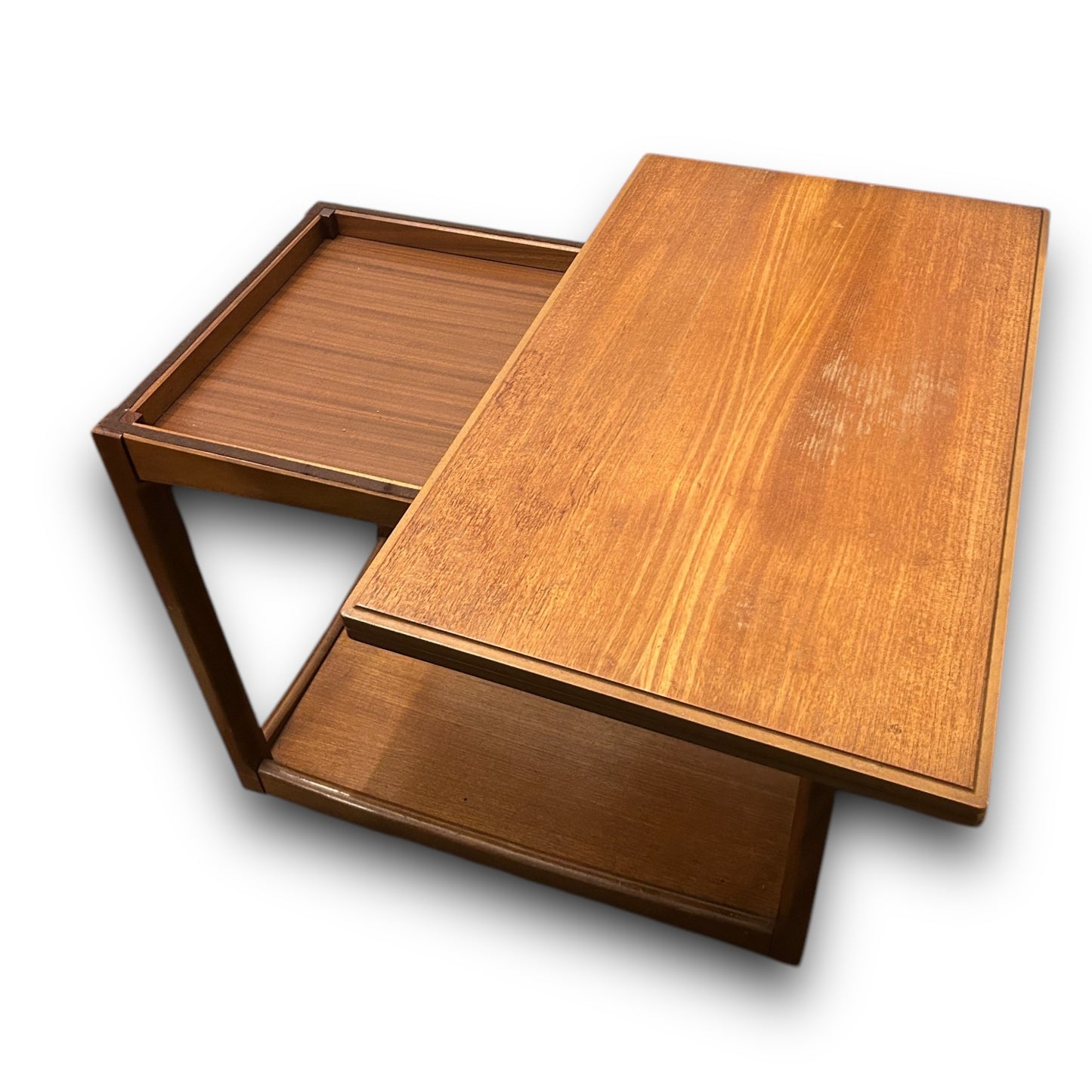 Mid Century Teak Drinks Trolley Card Table by Legate