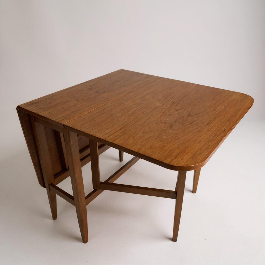 Mid Century Modern Macintosh Teak Extending Drop Leaf Table