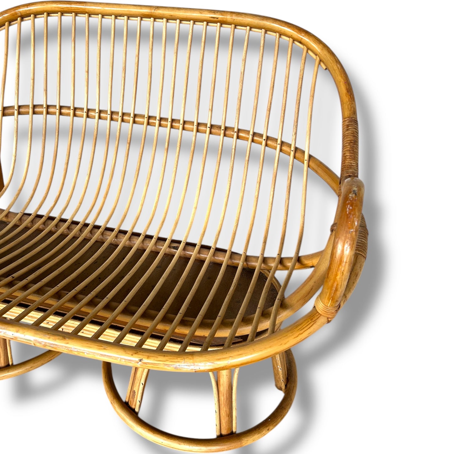 Mid Century Rattan Bamboo Sofa