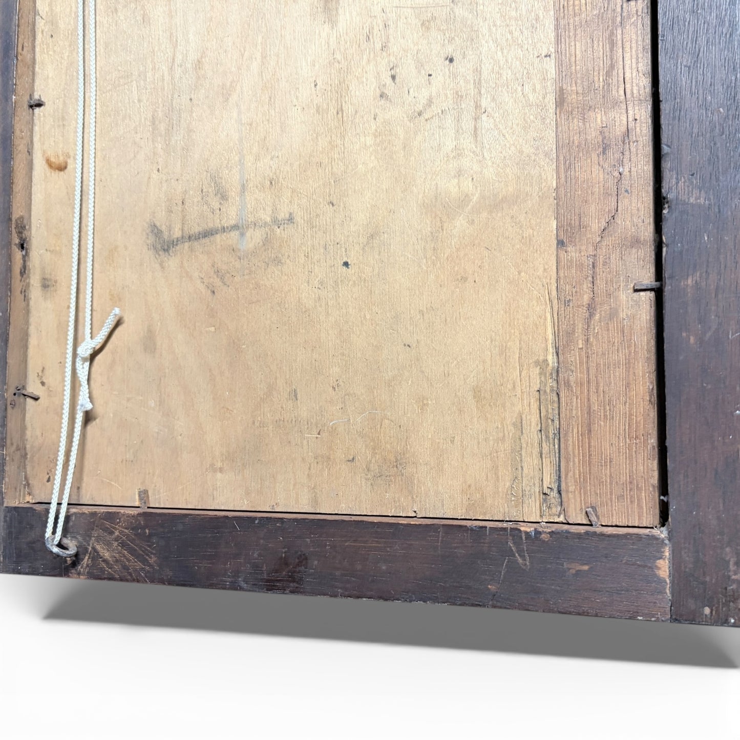 Antique Architectural Wood Marquetry Panel with Walnut Frame