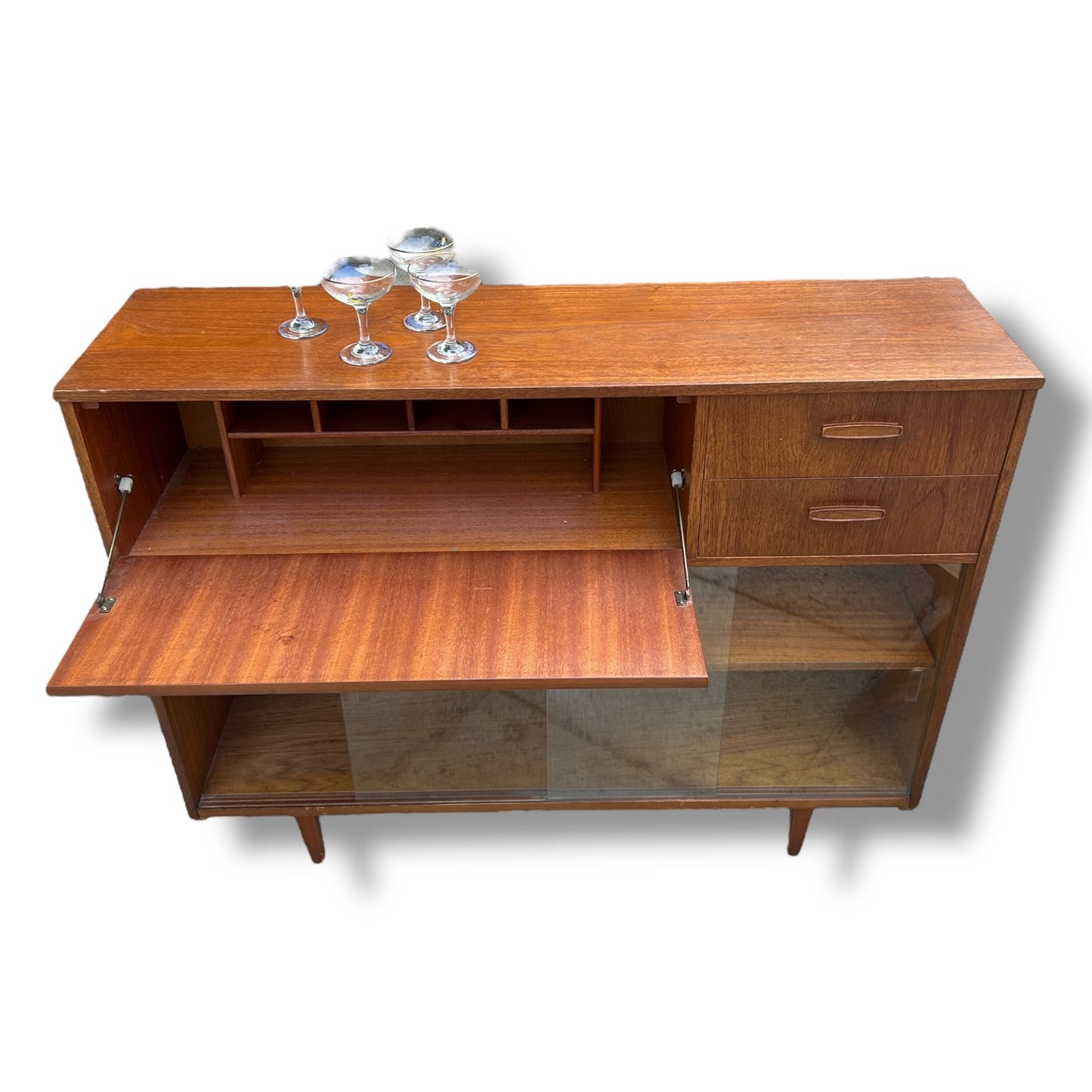 Vintage Mid Century Teak Avalon Bureau Bookcase