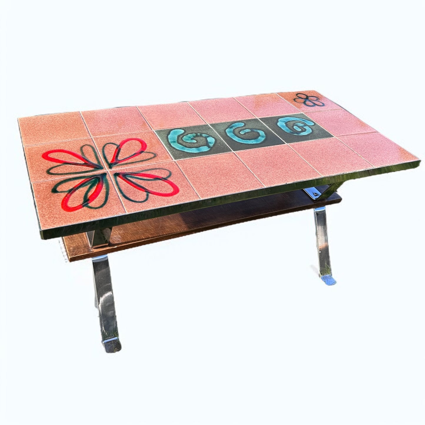 Mid Century Belarti Adri Tile Chrome Coffee Table