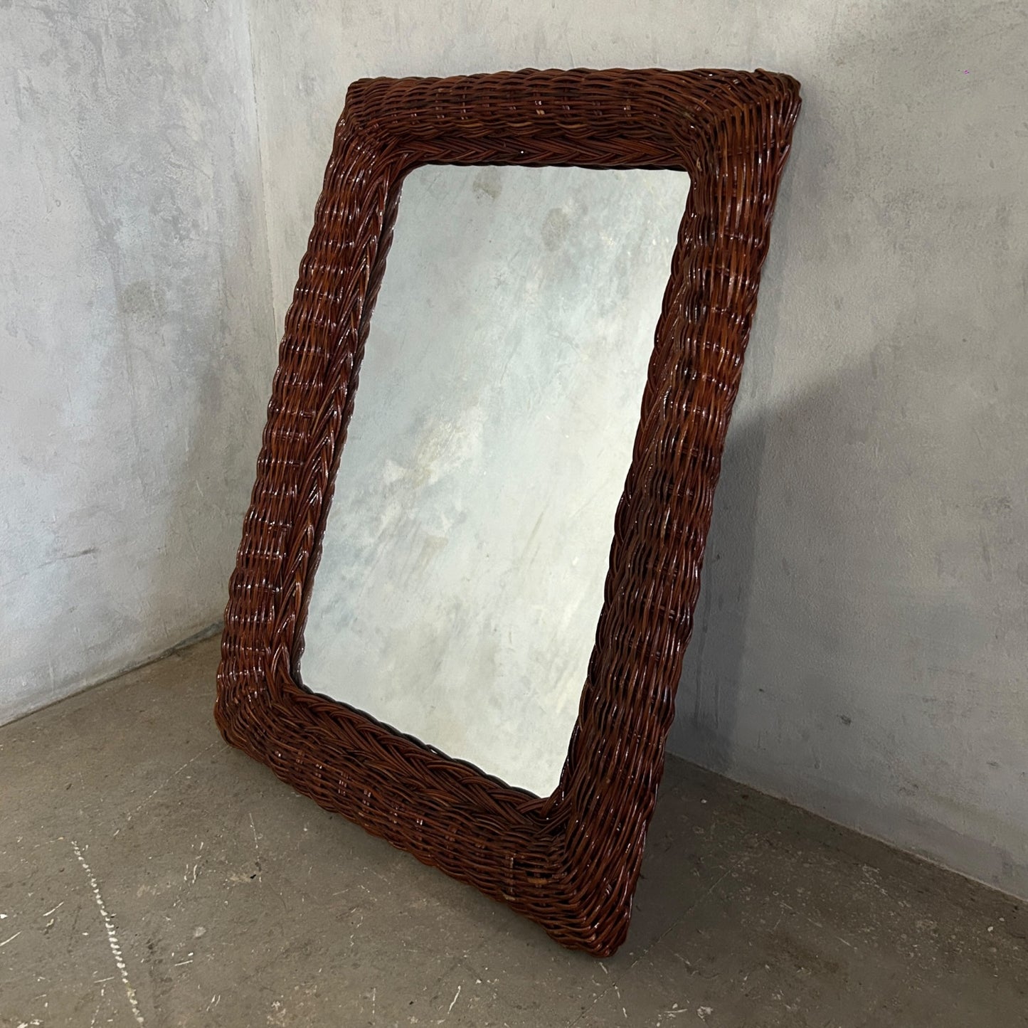 Mid Century Rattan Mirror