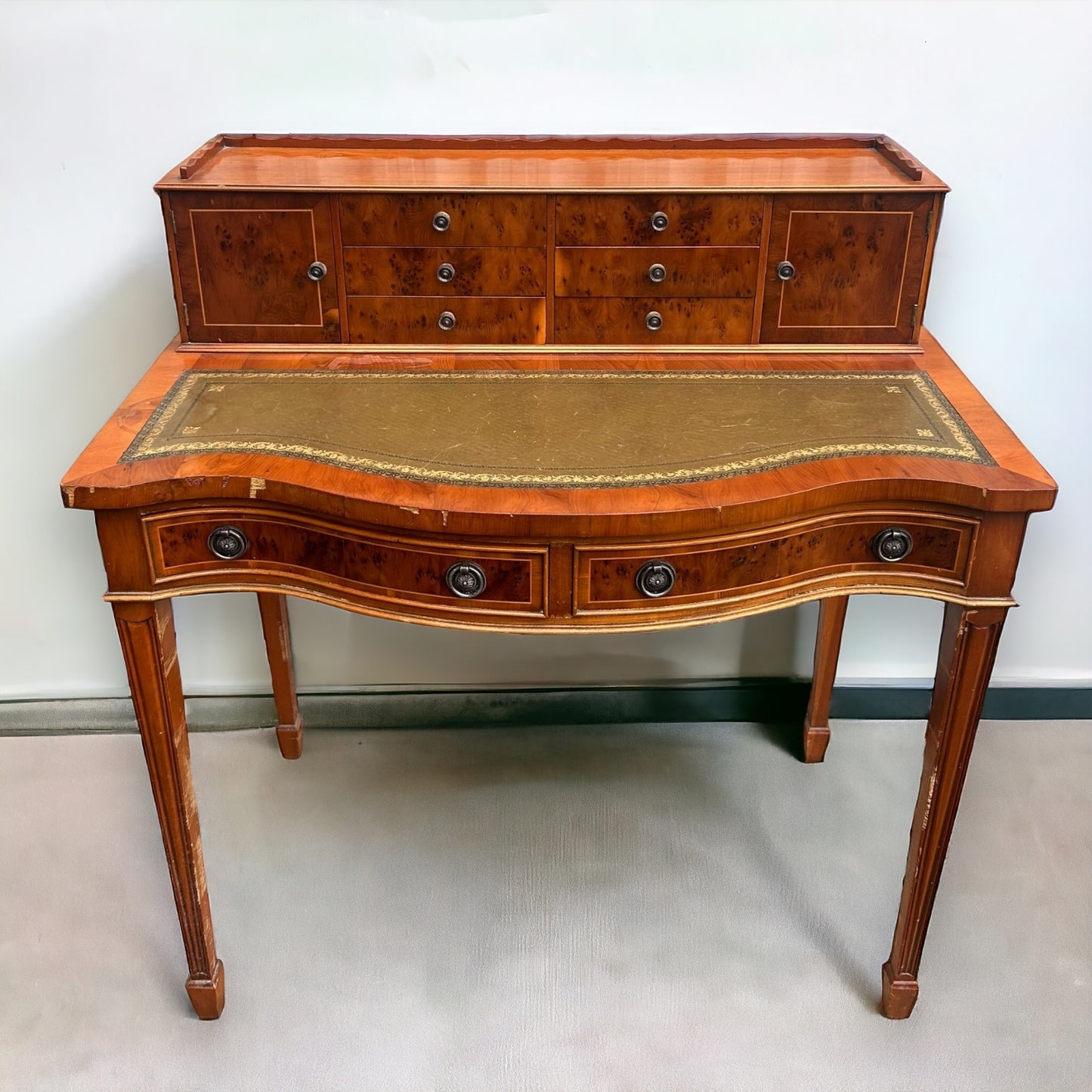 Mid century Jaycee furniture burr wood writing desk