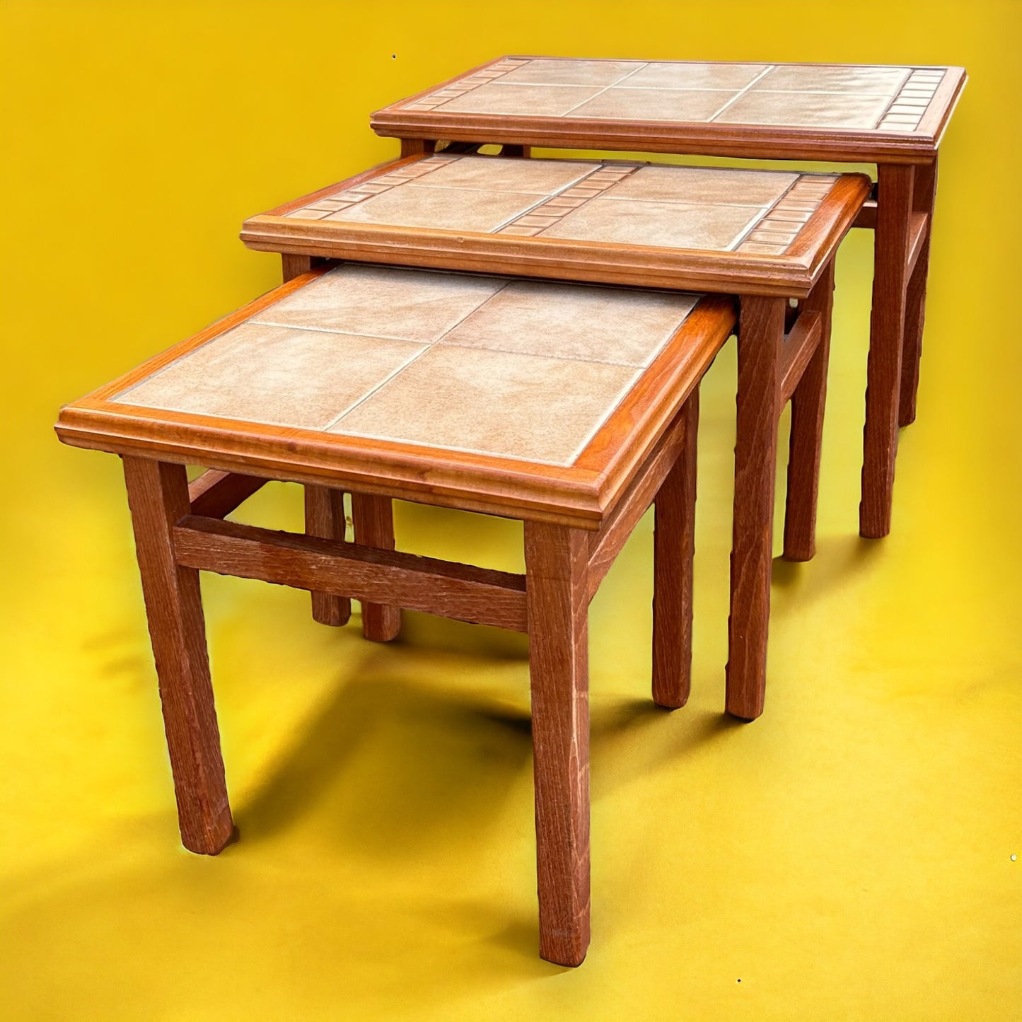 Mid Century Danish Tile Nest of Tables