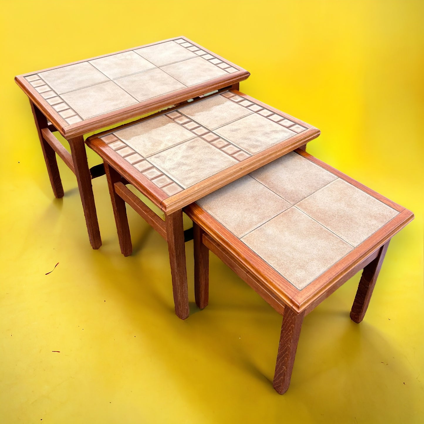 Mid Century Danish Tile Nest of Tables