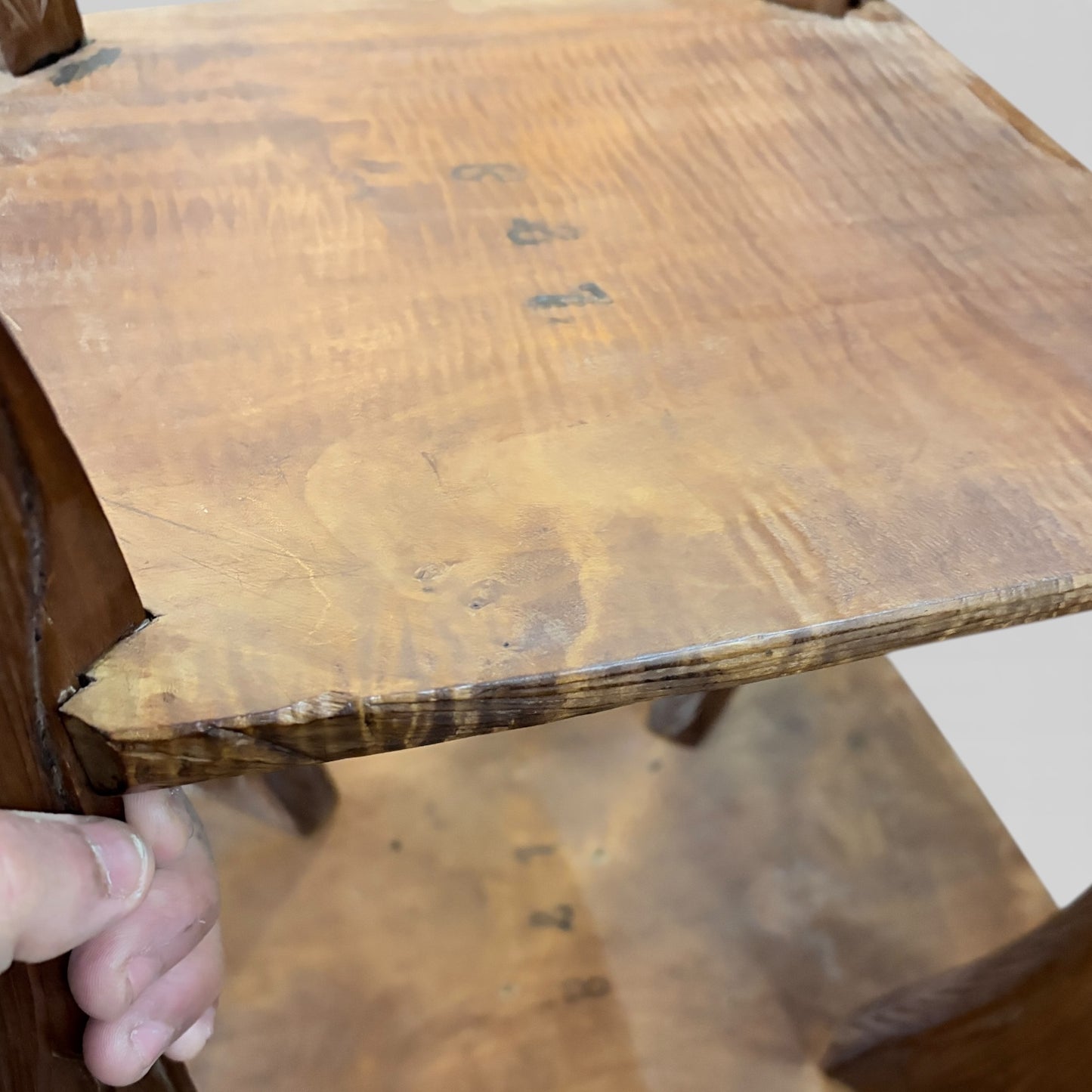 Liberty of London Table - Hand Carved Vintage Accent Table Featuring Botanical Relief Carving