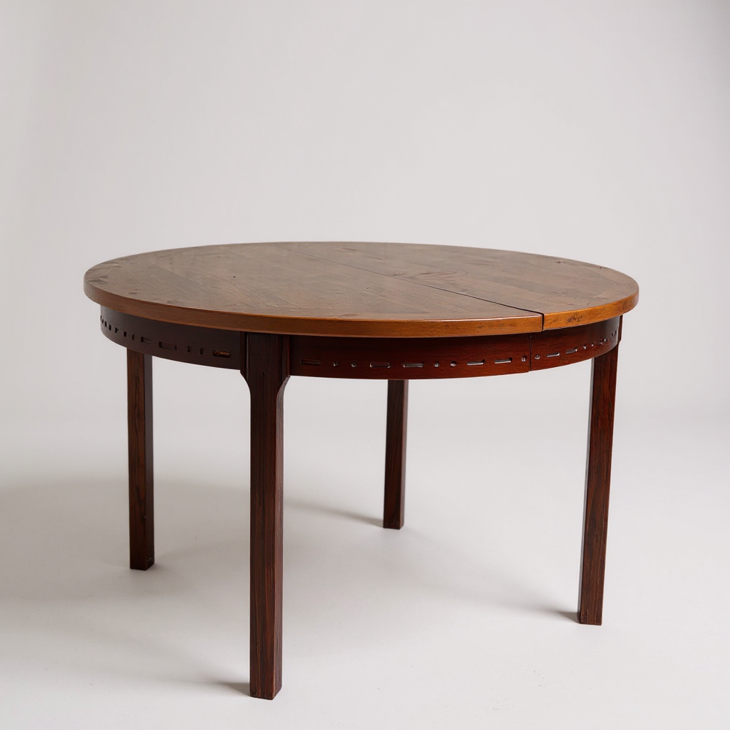 Mid-Century Swedish Rosewood & Teak Extending Dining Table by Nils Jonsson for Troeds