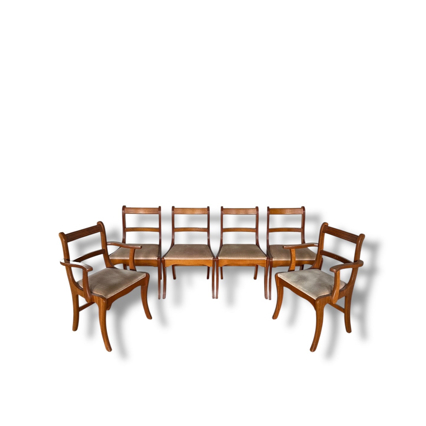 Mid Century Modern English Set of Six Dining Chairs