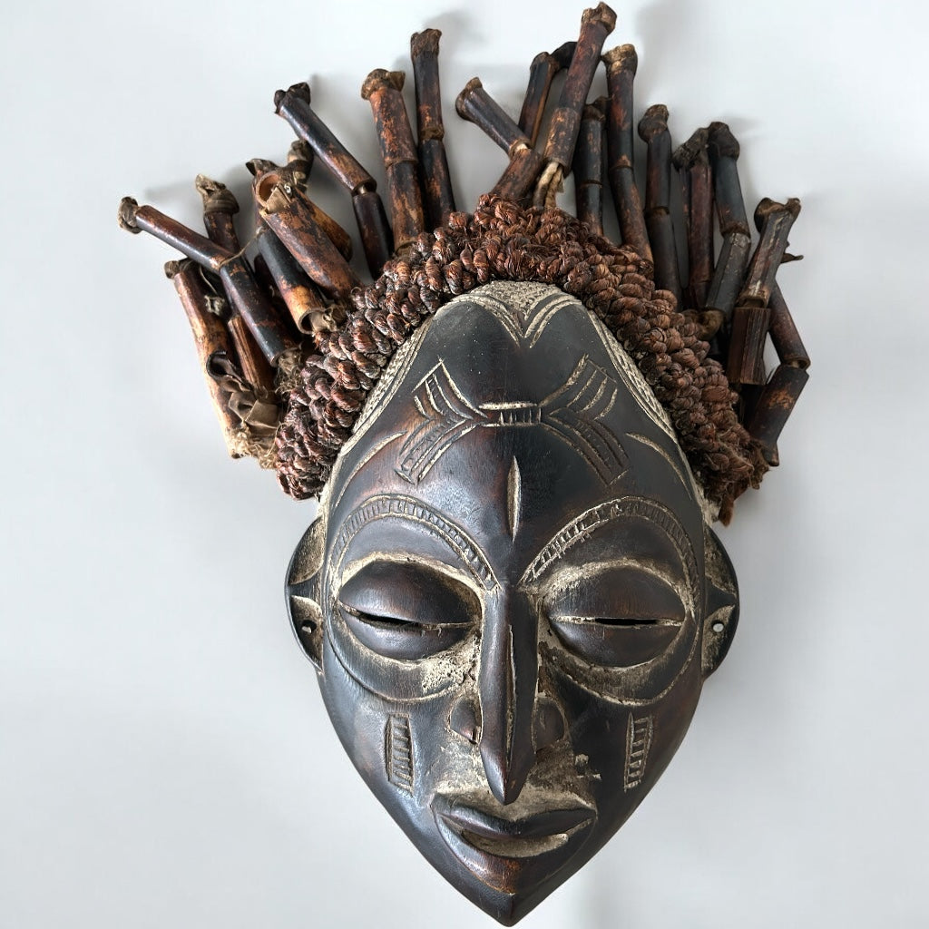 Antique African Chokwe Traditional Female Art Mask Sculpture