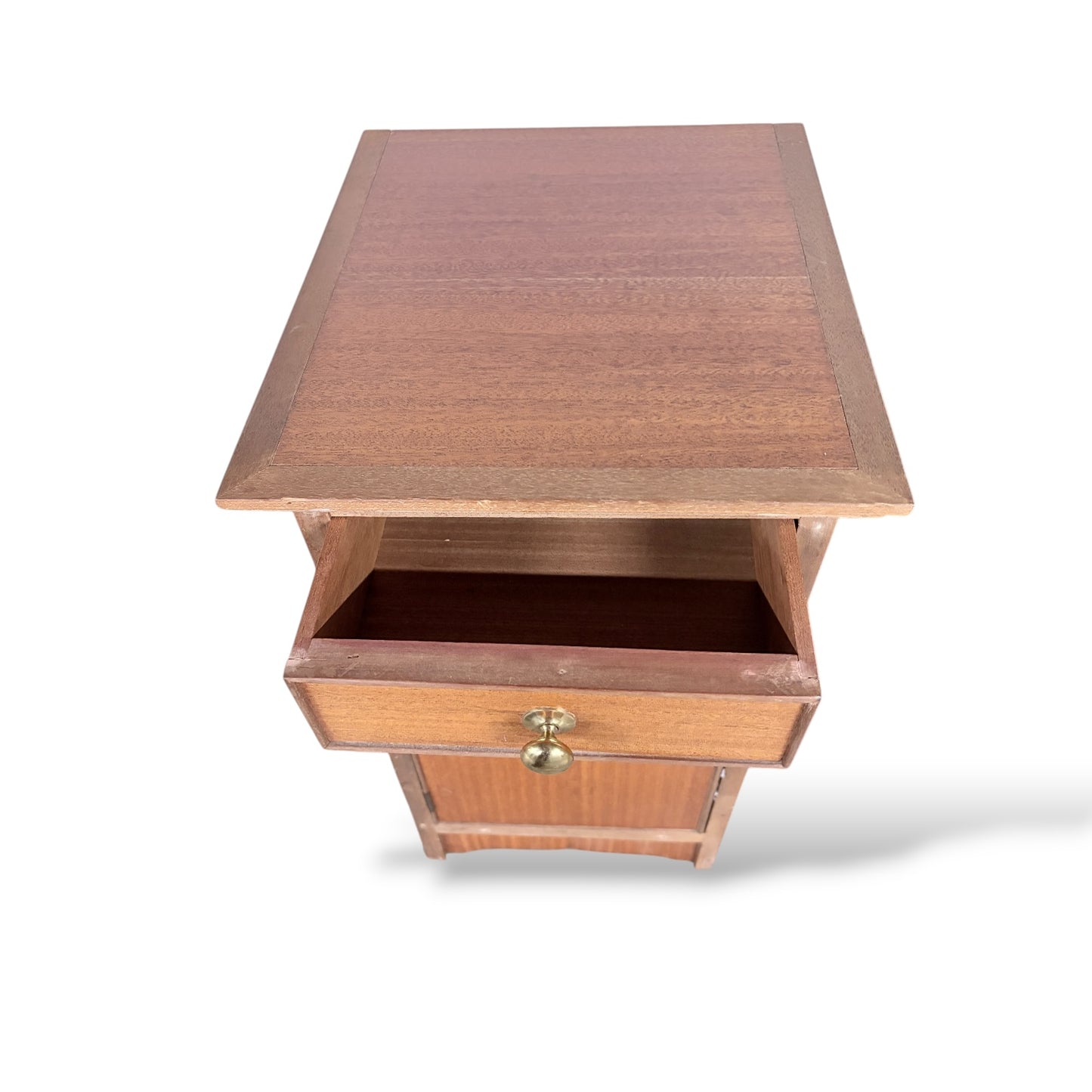 Pair of Vintage Mismatched Teak Bedside Cabinets