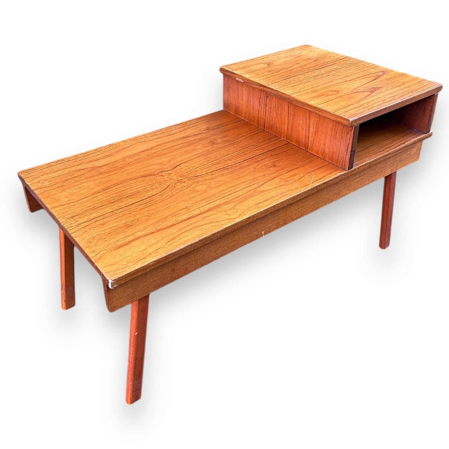 Mid Century Danish Teak Wood Telephone Table