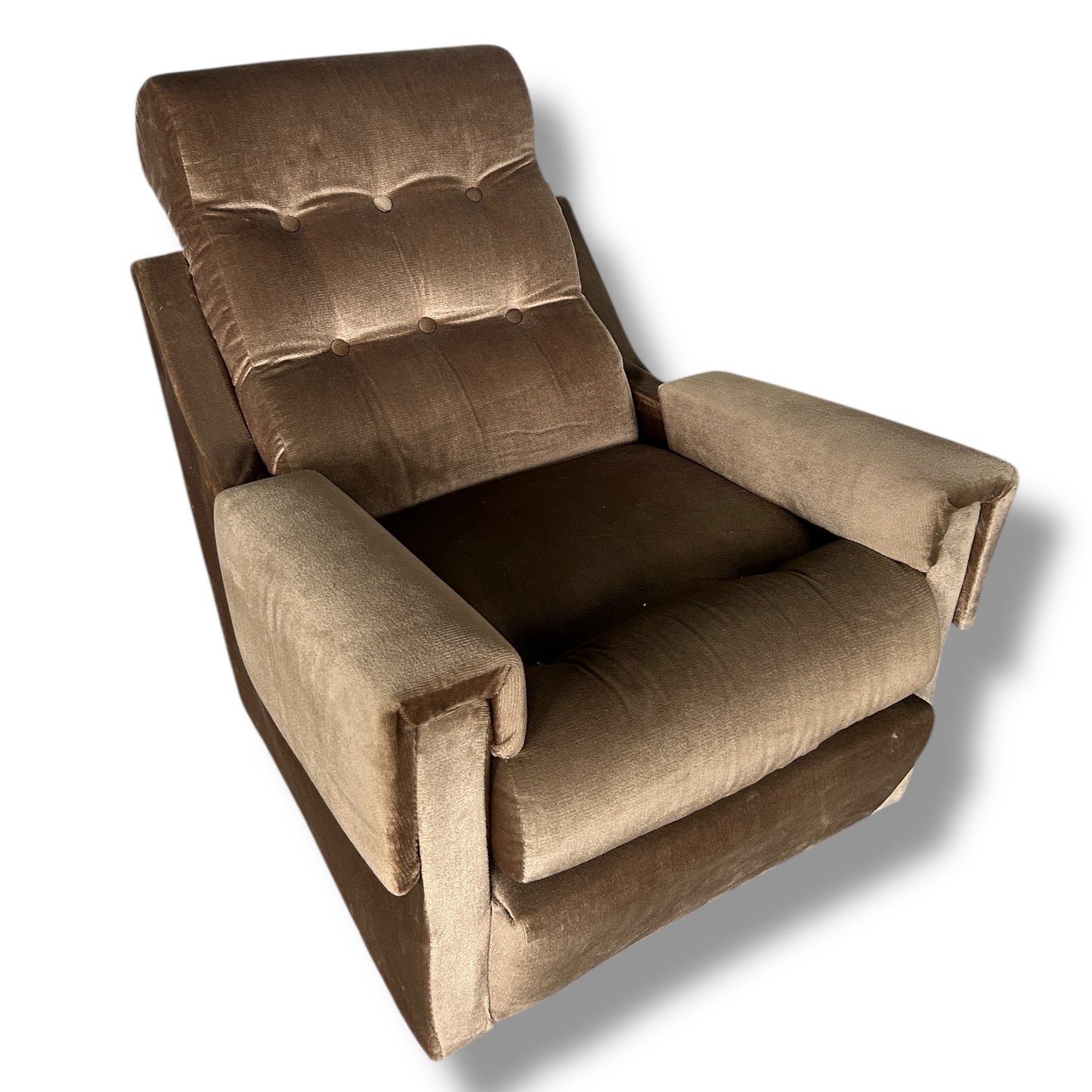 Mid Century Modern Pair of Chenille Fabric Parker Knoll Armchairs