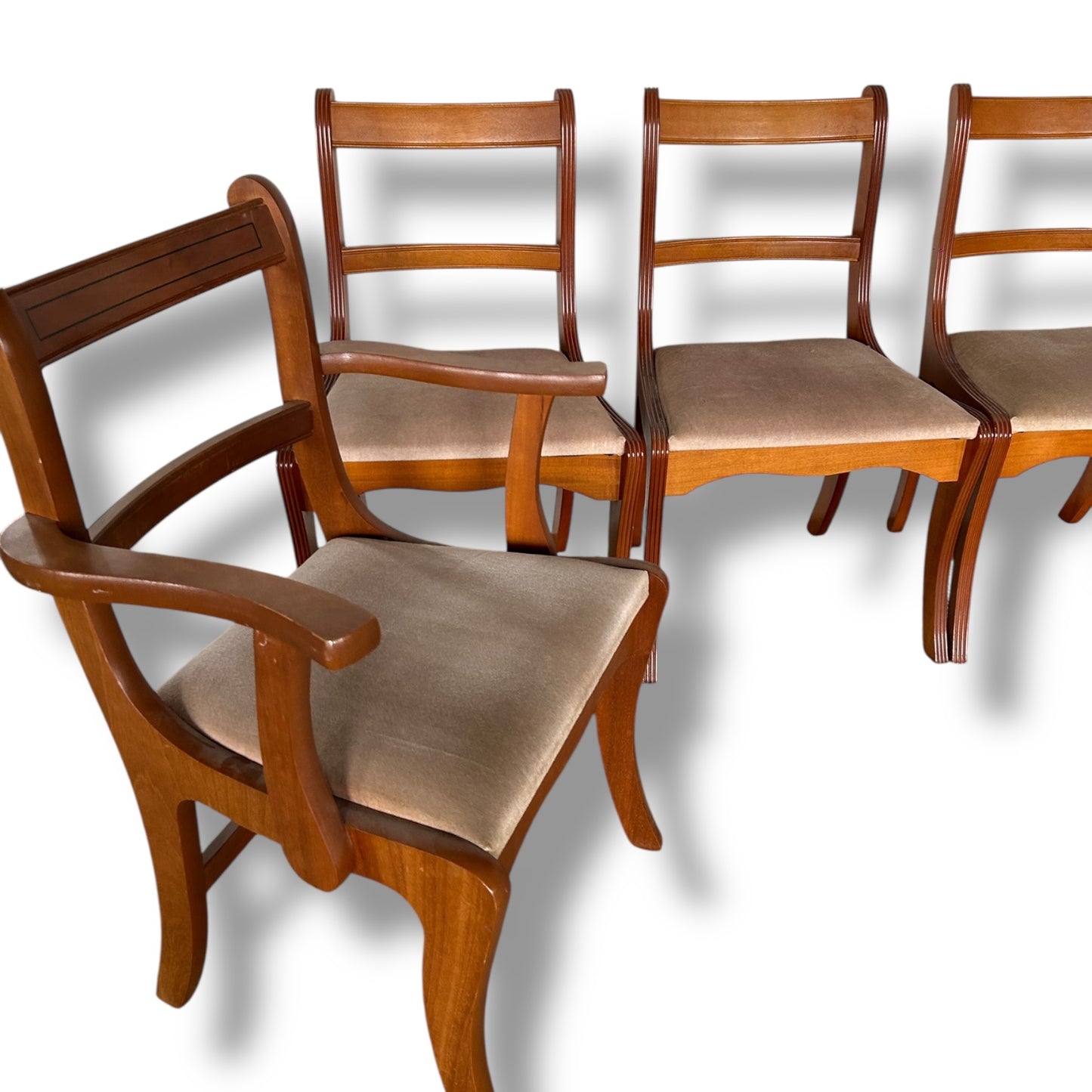Mid Century Modern English Set of Six Dining Chairs