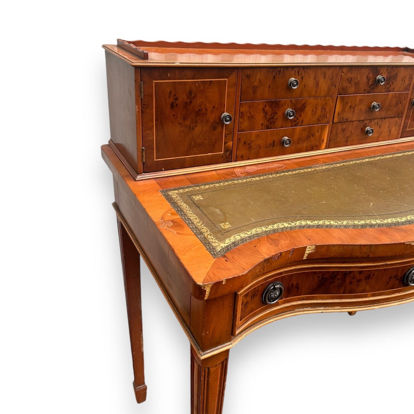 Mid century Jaycee furniture burr wood writing desk