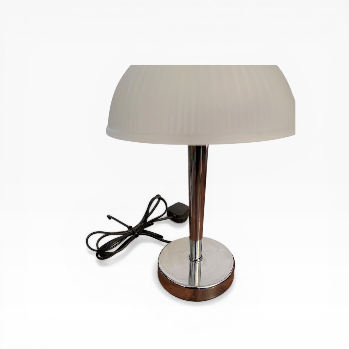 Vintage Chrome & Frosted Glass Mushroom Table Lamp – Mid Century — view 9