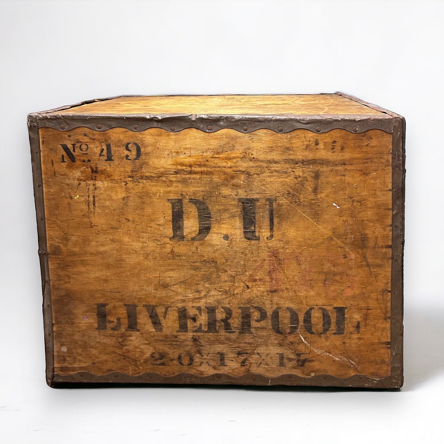 Vintage 1950s Wooden Tea Chest Storage Box