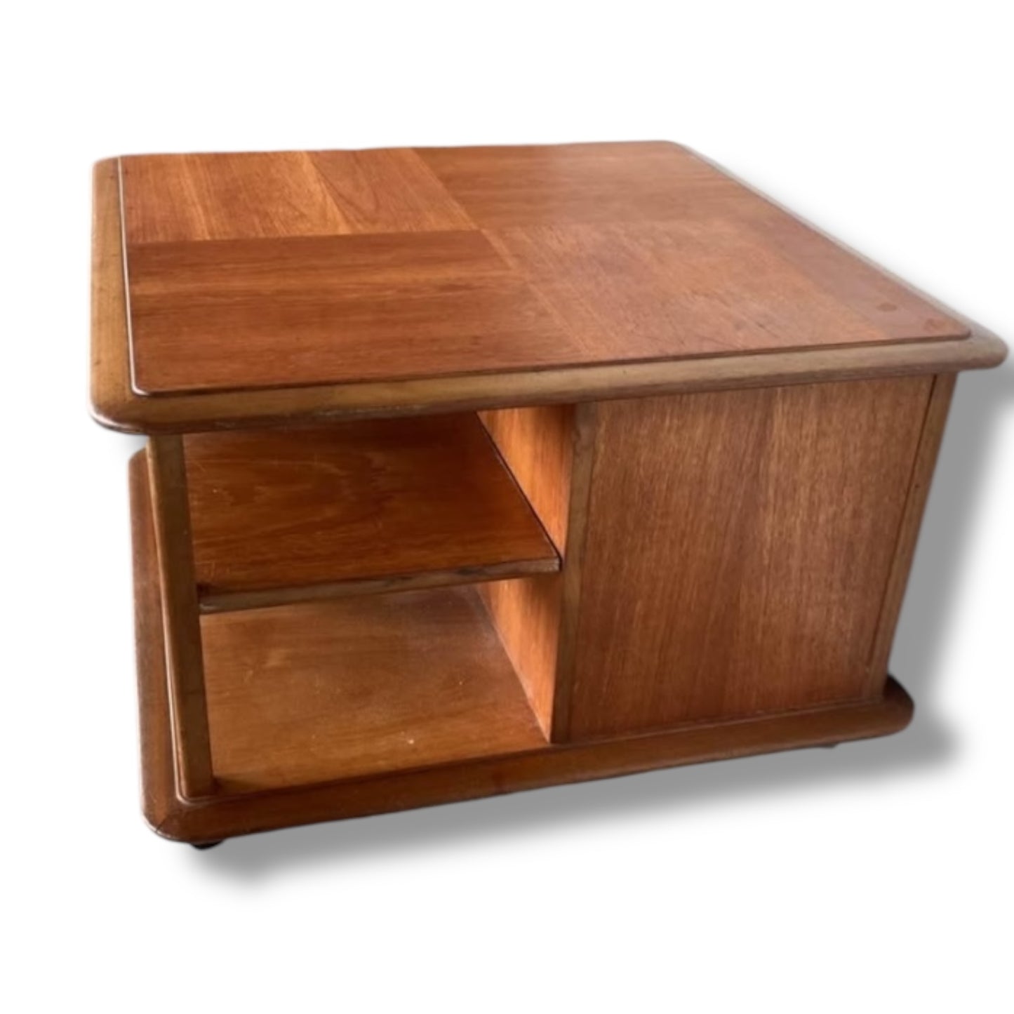 Mid Century Modern Nathan Pandora Teak Rotating Coffee Table