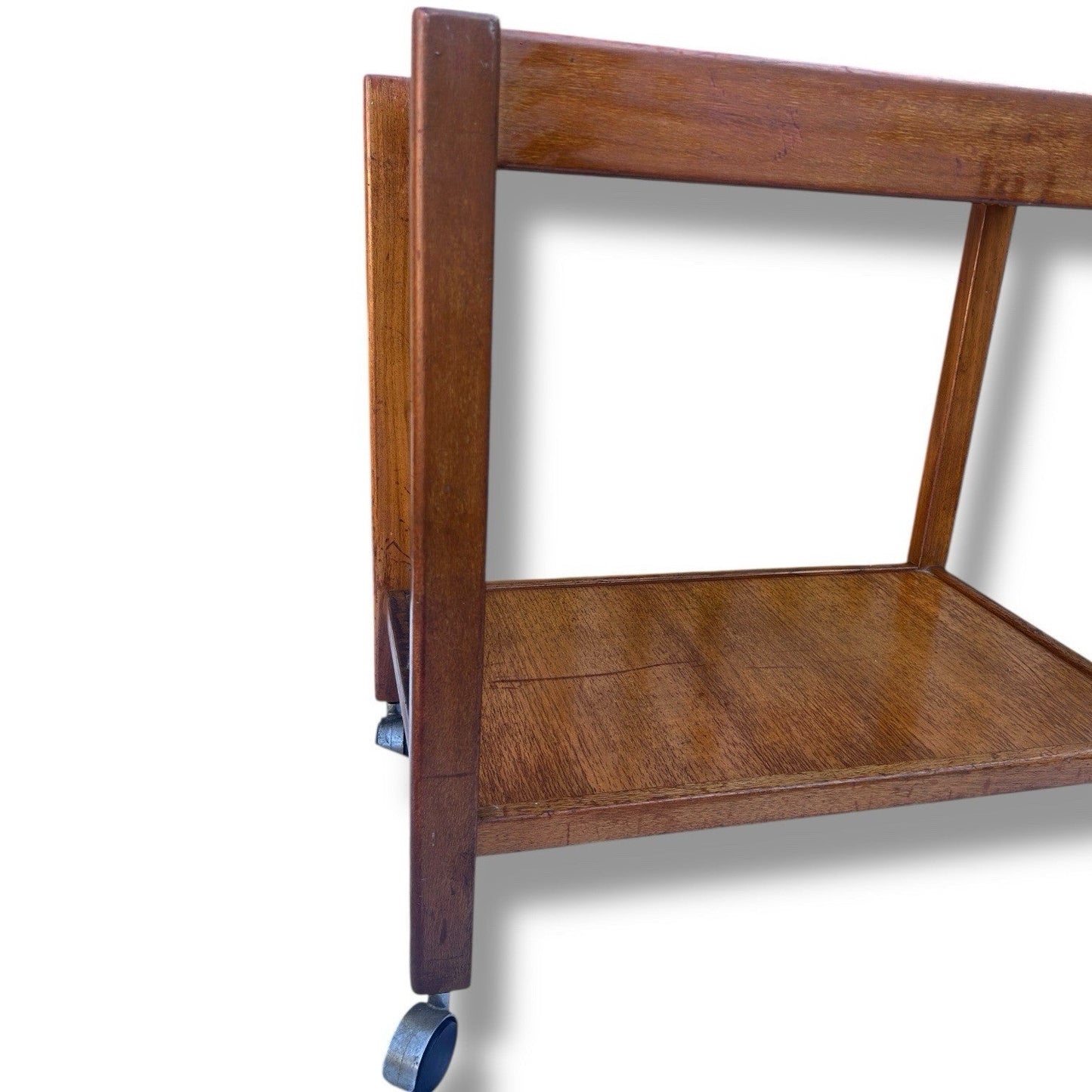 Vintage Mid Century Modern Teak Drinks Trolley – Nathan Furniture – Tile Top Bar Cart – 1960s MCM Serving Trolley