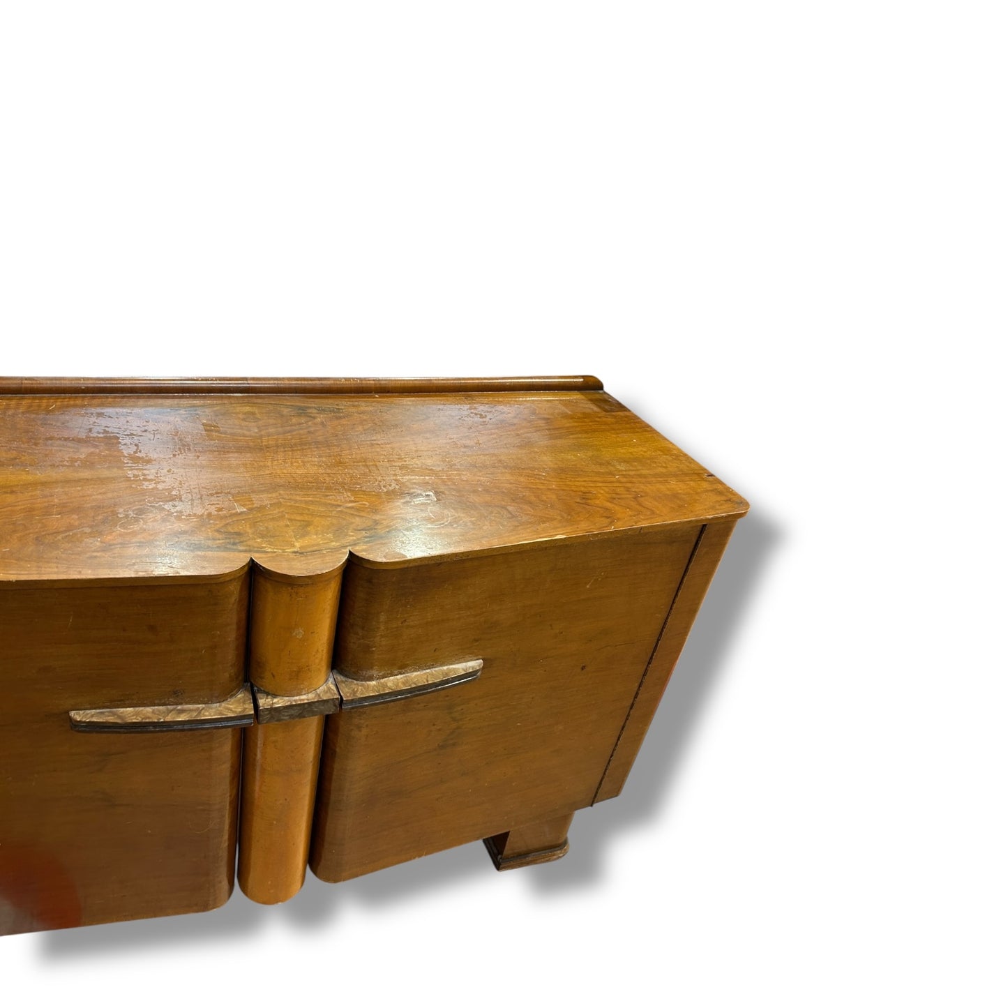 Art Deco Walnut Sideboard | 1930s Drinks Cabinet with Bakelite Handles | Vintage Bar Cabinet