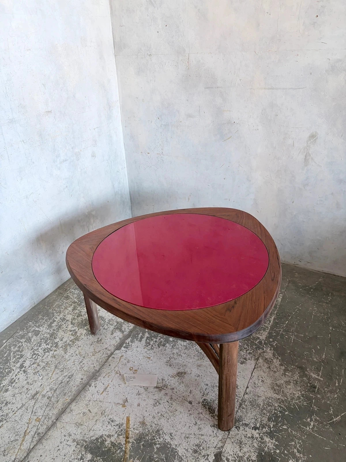 Mid Century Nathan Teak Coffee Table with Red Perspex Top – image 6