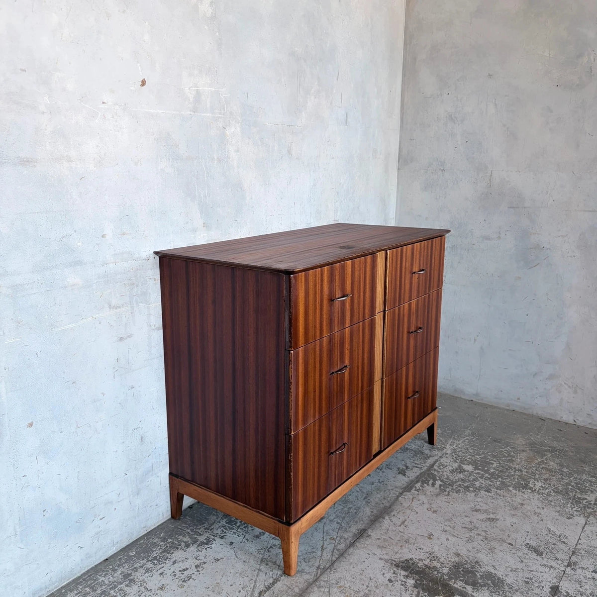 Mid Century Sutcliffe of Todmorden Walnut & Teak Compact Chest of Drawers – vintage furniture photograph 6