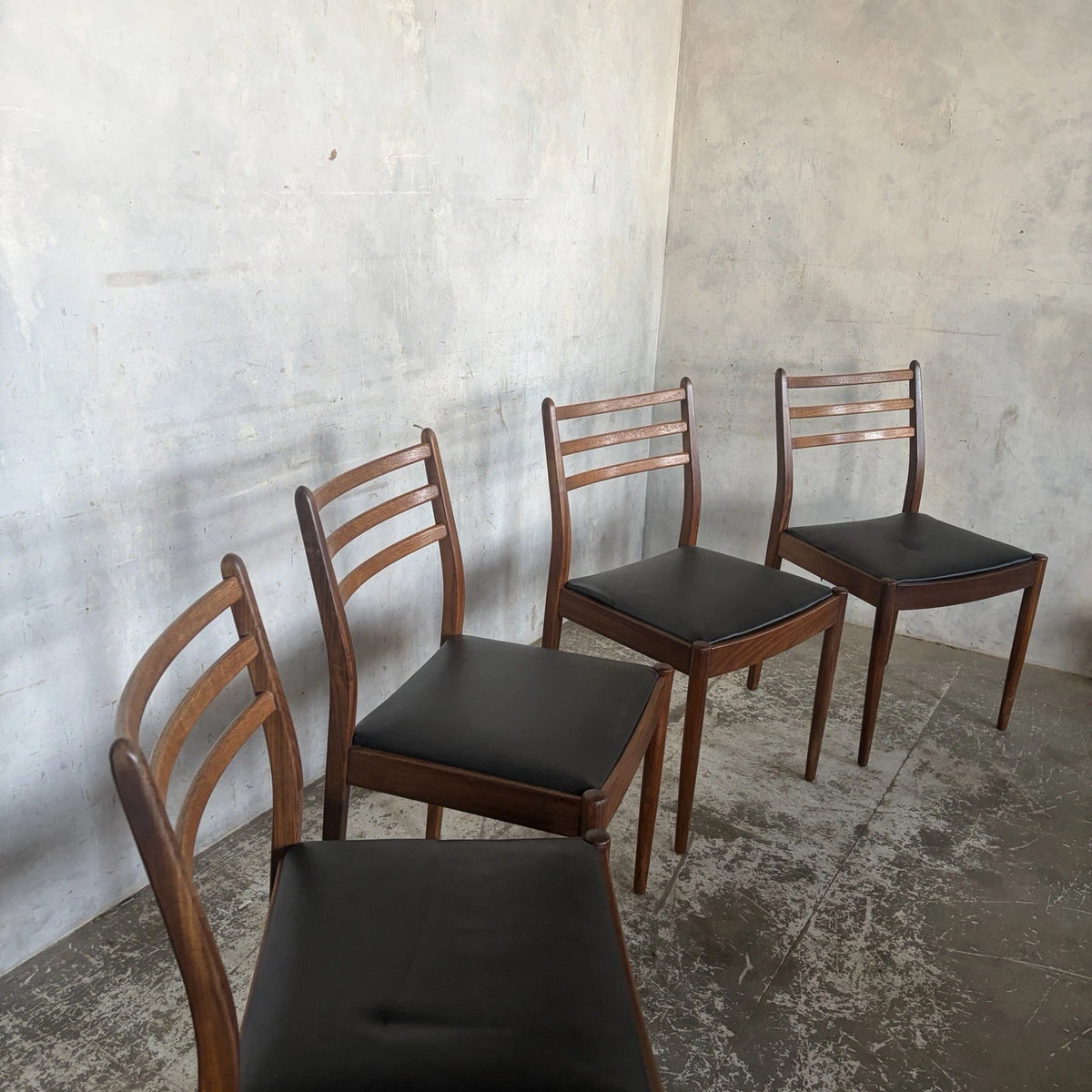 Set of four G Plan teak ladder-back dining chairs – view 6