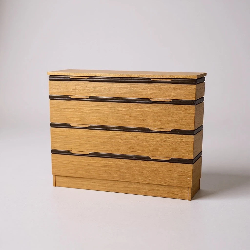 Mid Century Avalon Teak Chest of Drawers – 4 Drawer Vintage Dresser