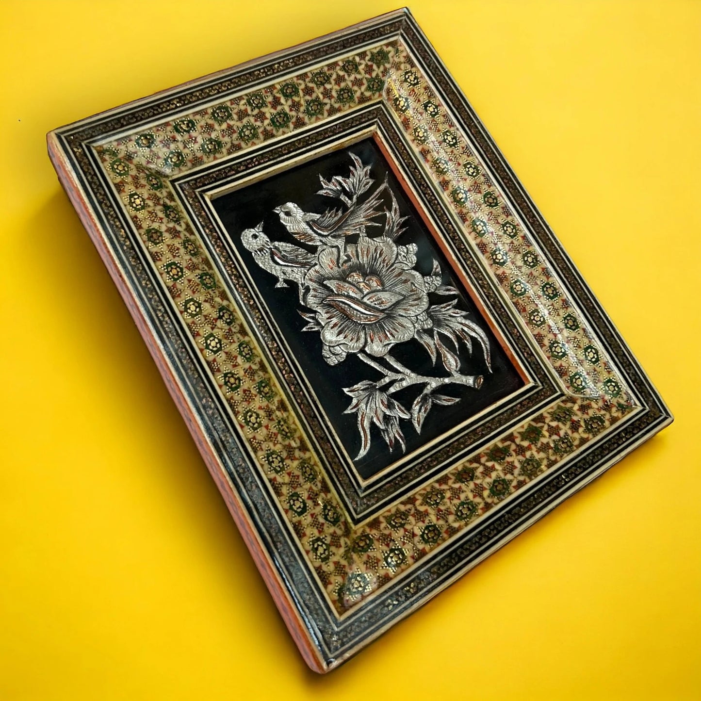 Vintage 1950s Persian Copper Mosaic Framed Art