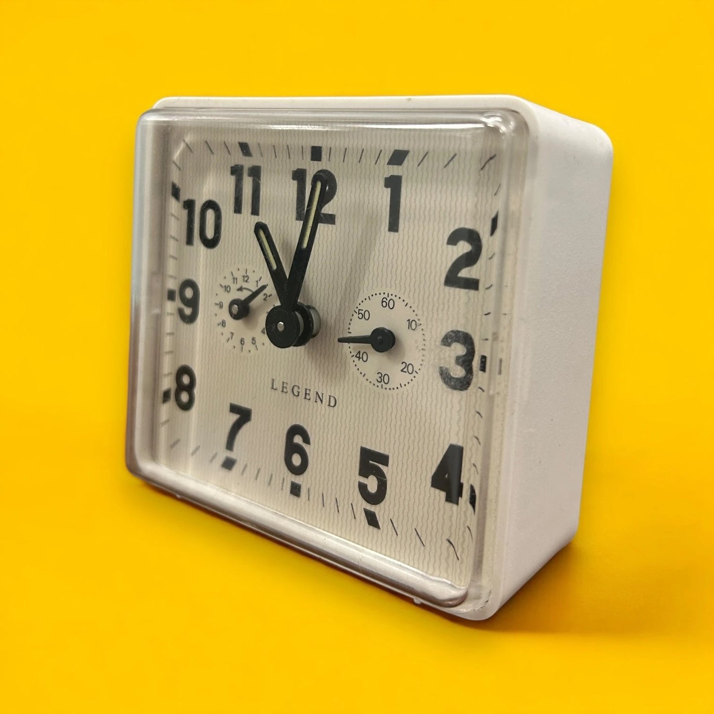 Vintage 80s Legend White Alarm Clock
