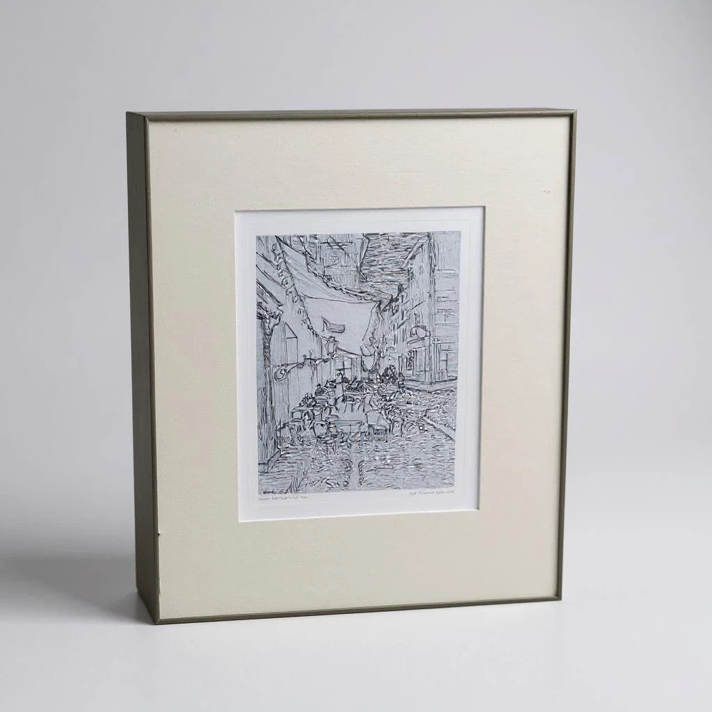 Vintage 1970s Vincent Van Gogh Café Terrace at Night Framed Lithograph