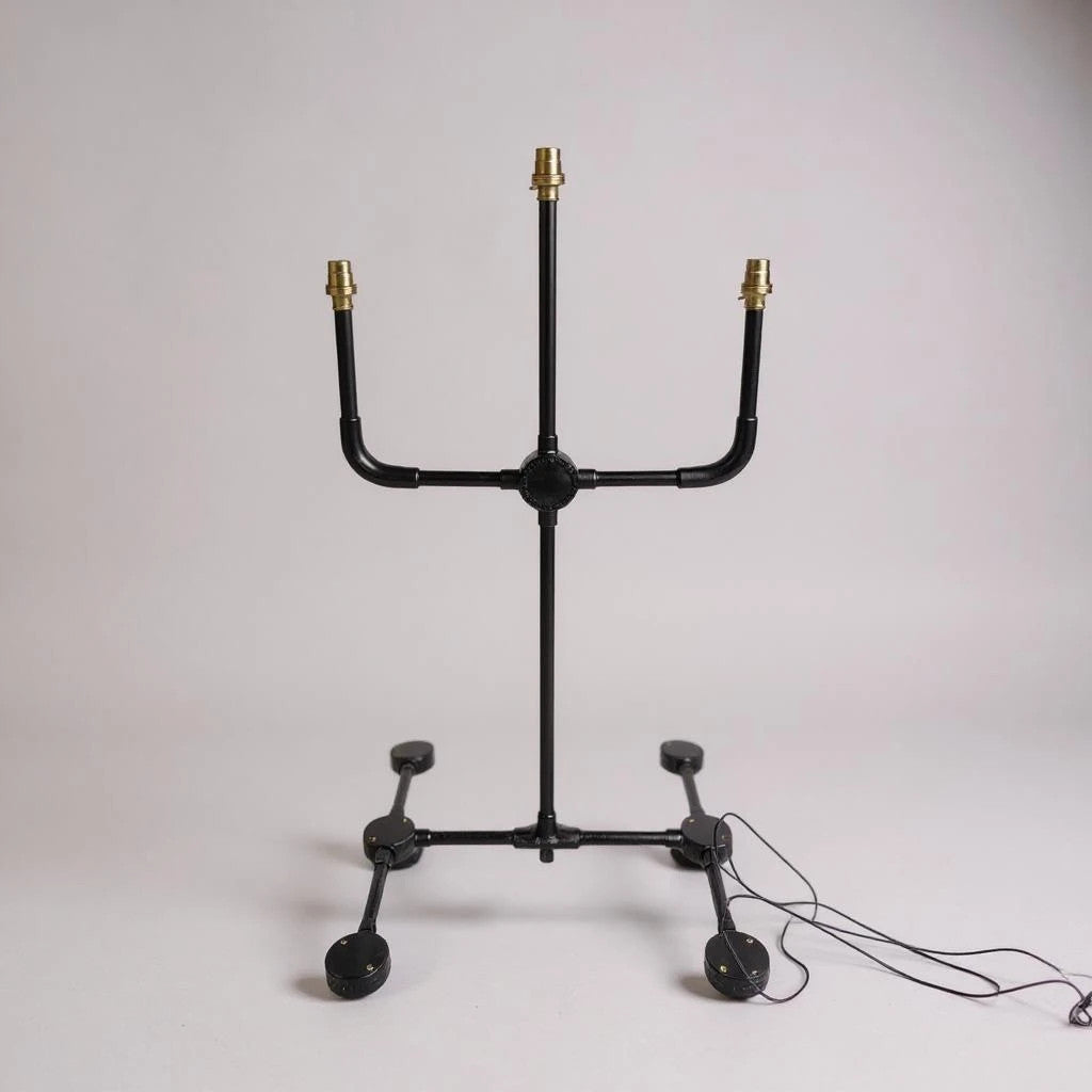 Mid Century Brutalist Industrial-Style Quad Arm Floor Lamp Base