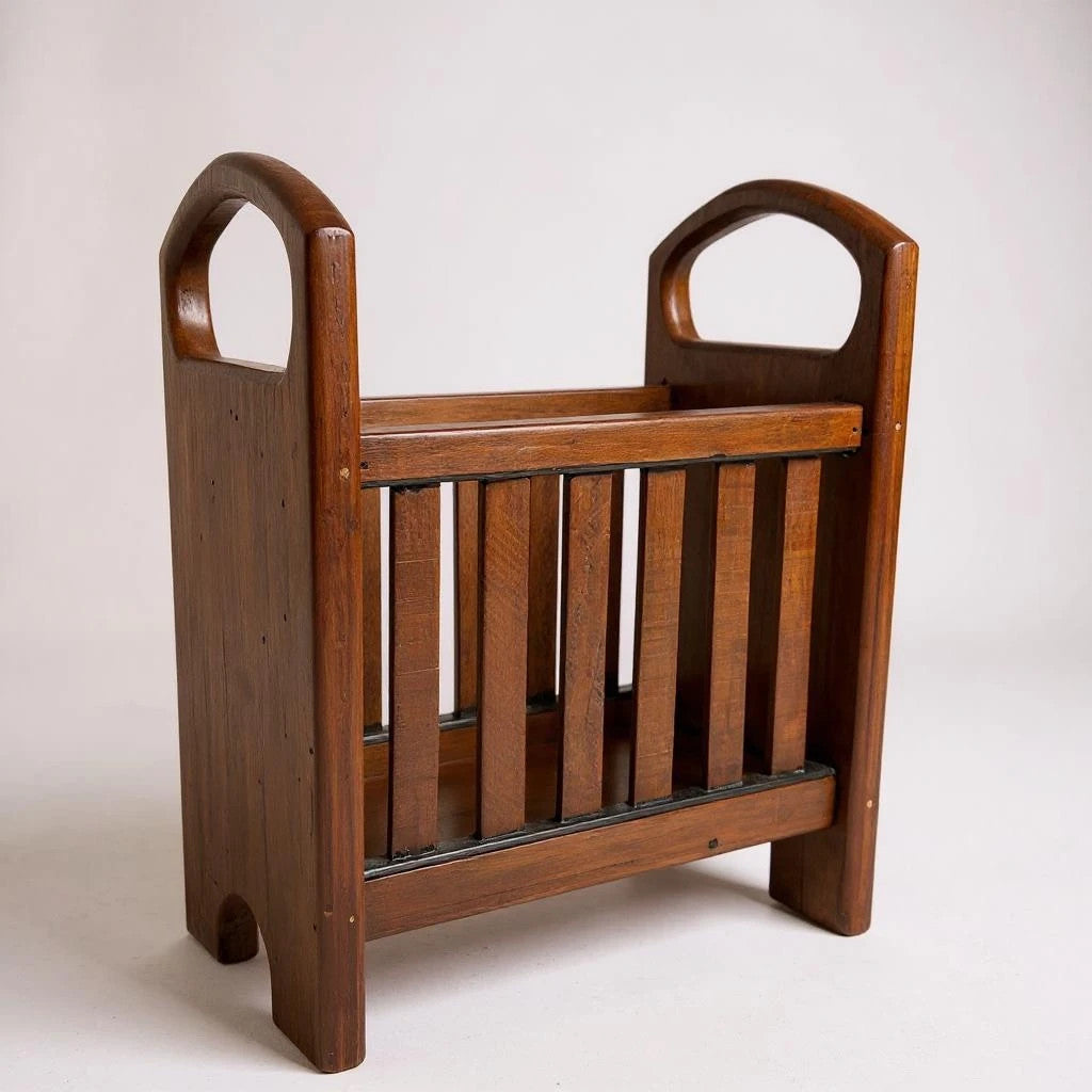Mid Century Modern Teak Fence Magazine Rack