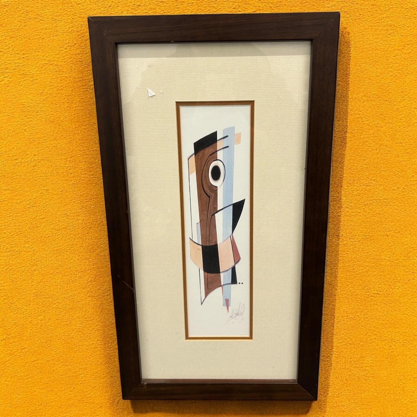 Vintage 1980s Alfred Gockel Abstract Art Framed