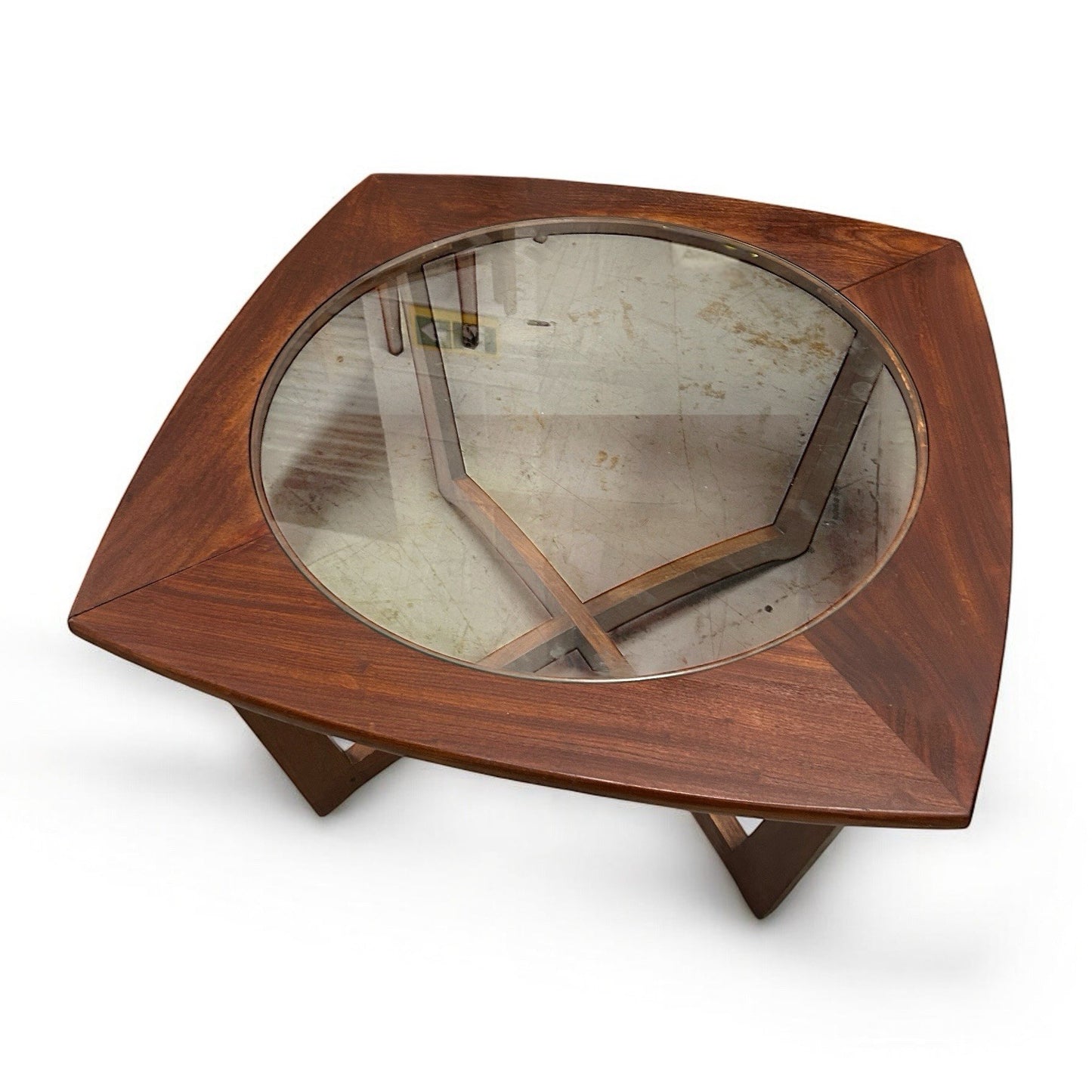 Mid Century Modern Danish Rosewood And Glass Coffee Table