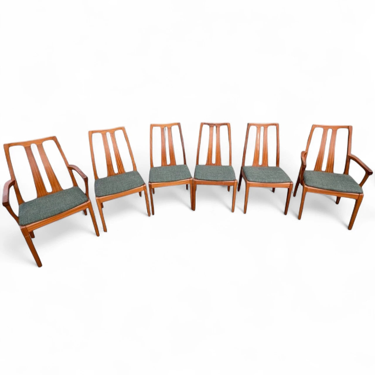 Set of 6 Nathan Teak Dining Chairs Mid-Century Modern Vintage Dining Set